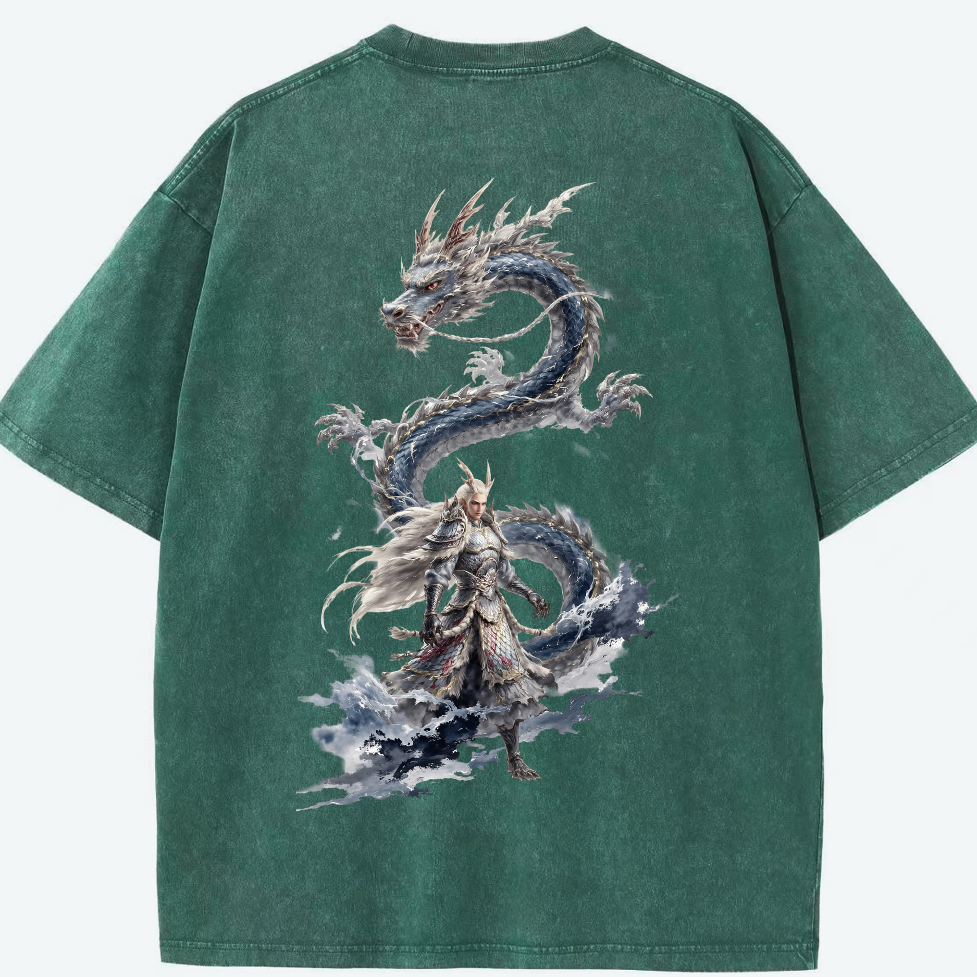 （画像用） Ne Zha 2 ナタ 魔童の大暴れ 綿100% ヴィンテージ風 半袖Tシャツ（背面プリント）